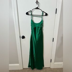 GREEN SILK DRESS - S BRAND NEW